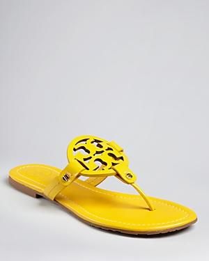 Gifts - Yellow Tory Burch Logo Thong Sandals - Miller.jpg